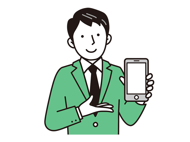 スマートフォンを持ったイラスト