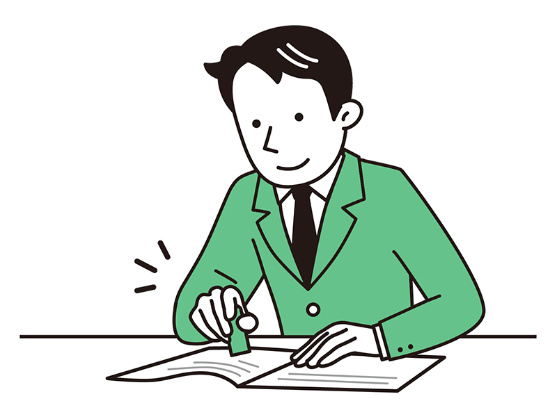 書類を作成するイラスト